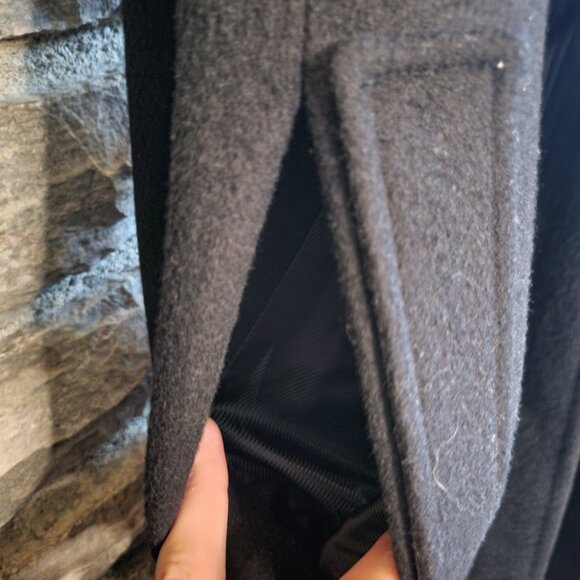 Ralph Lauren Belted Tie Wrap Maxi Wool Blend Black Women's Long Coat Size 4 - Picture 8 of 12